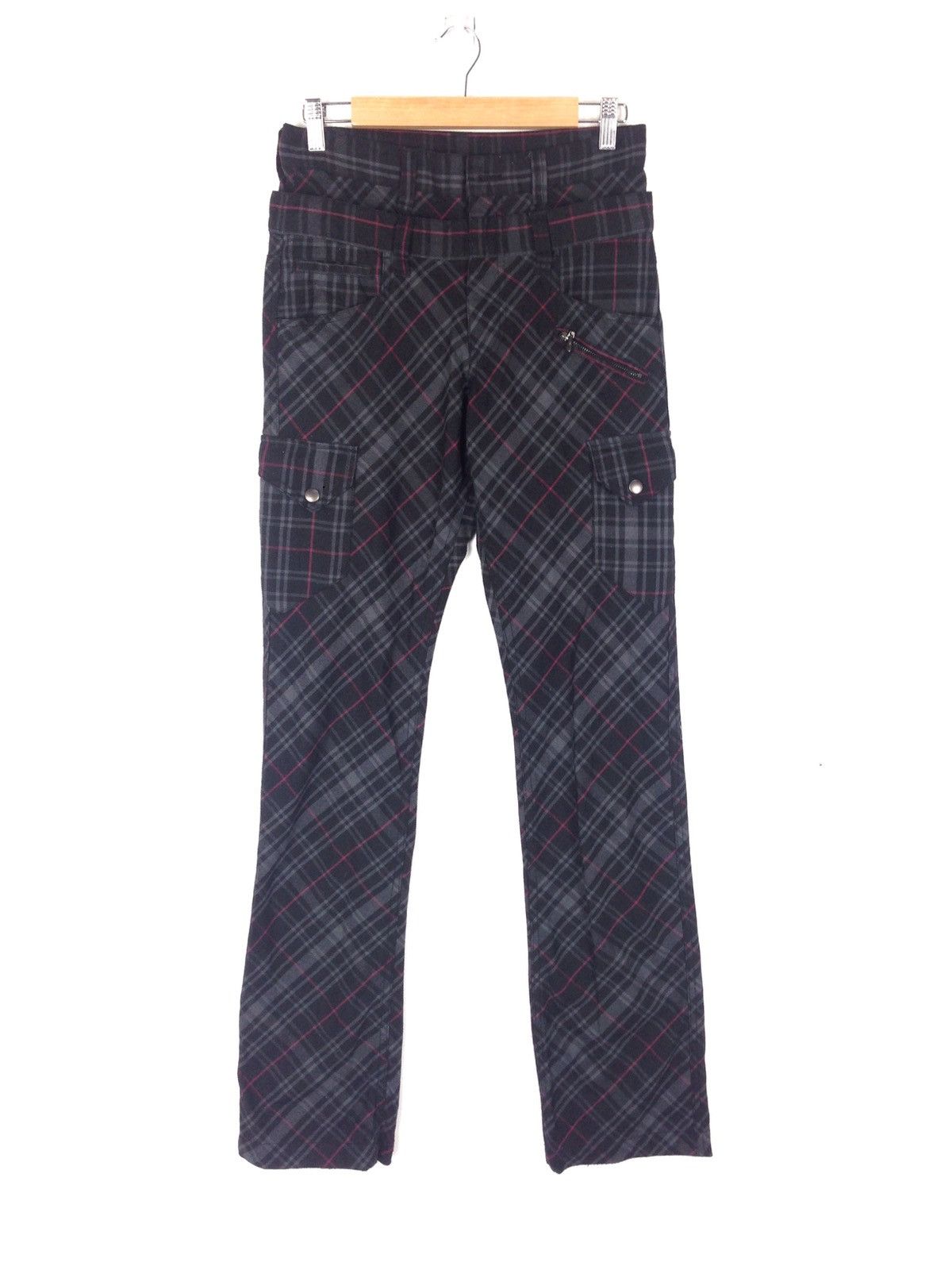 Japanese Brand Vintage Tartan Pants Nice Design Tartan Punk Bondage Style Size US 30 / EU 46 - 1 Thumbnail