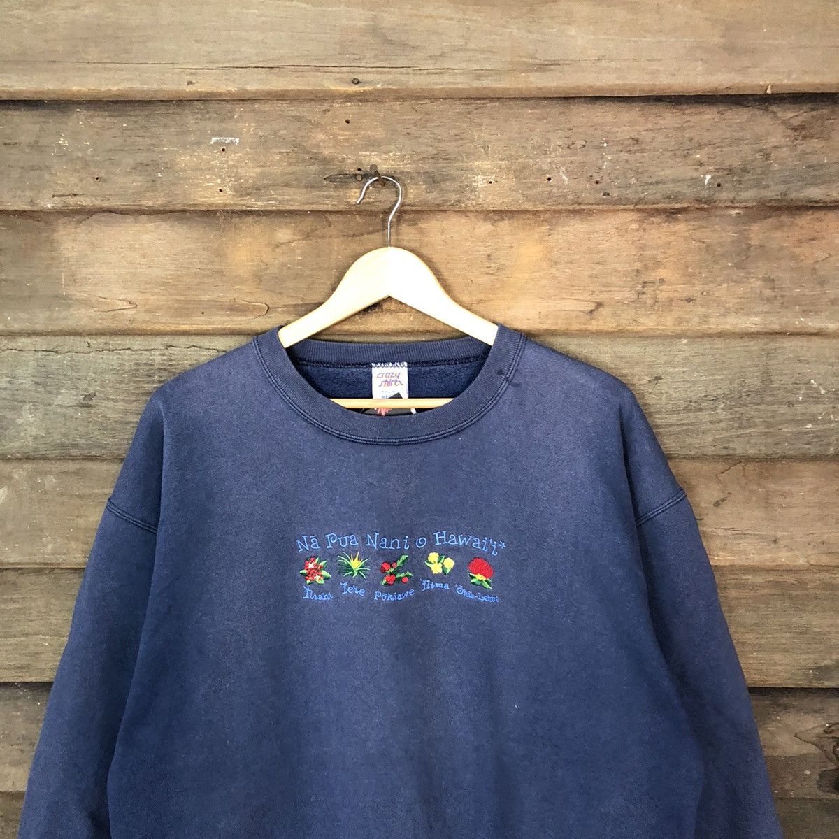 Vintage Crazy Shirt Hawaii vintage faded Blue Sweatshirt #4752 Size US M / EU 48-50 / 2 - 2 Thumbnail