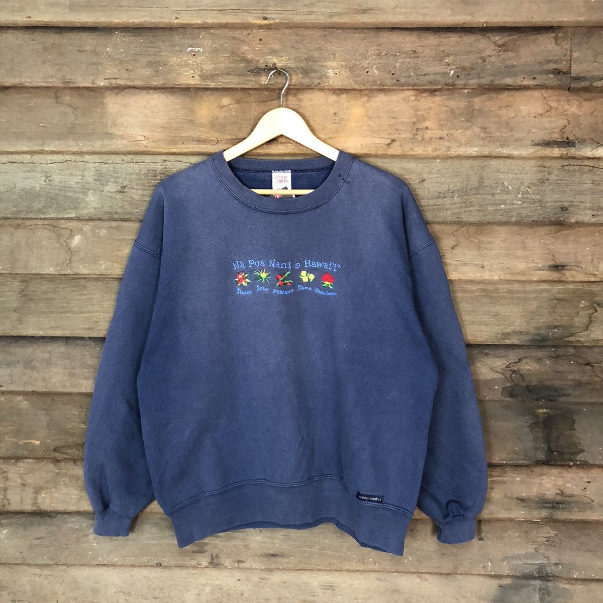 Vintage Crazy Shirt Hawaii vintage faded Blue Sweatshirt #4752 Size US M / EU 48-50 / 2 - 1 Thumbnail