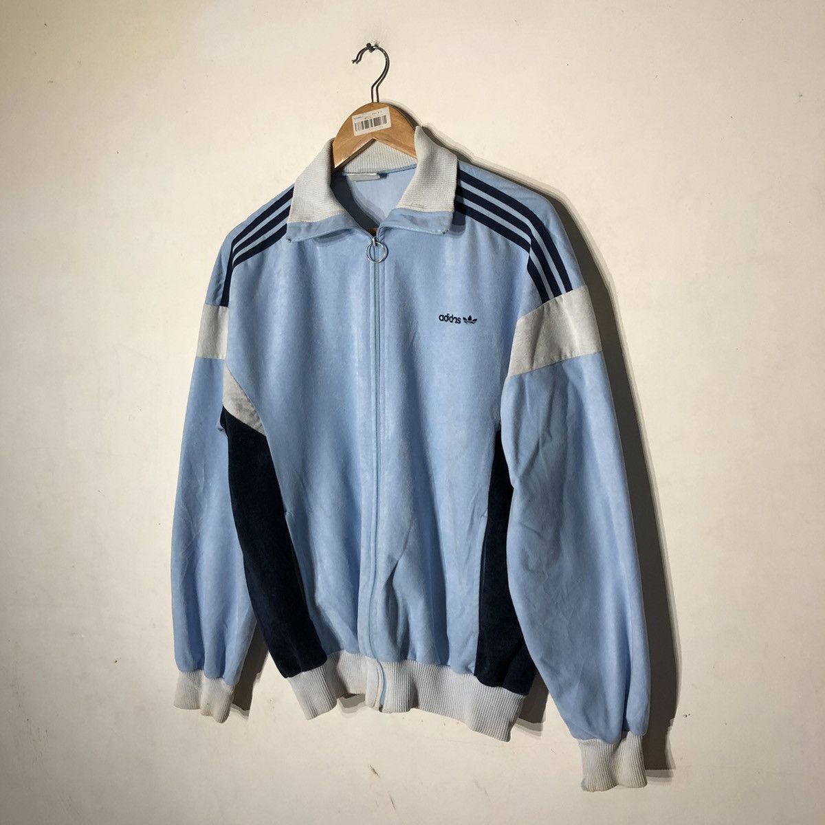 Adidas Vintage 80' Adidas Tracktop Zipper Jacket Made in France Size US M / EU 48-50 / 2 - 3 Thumbnail