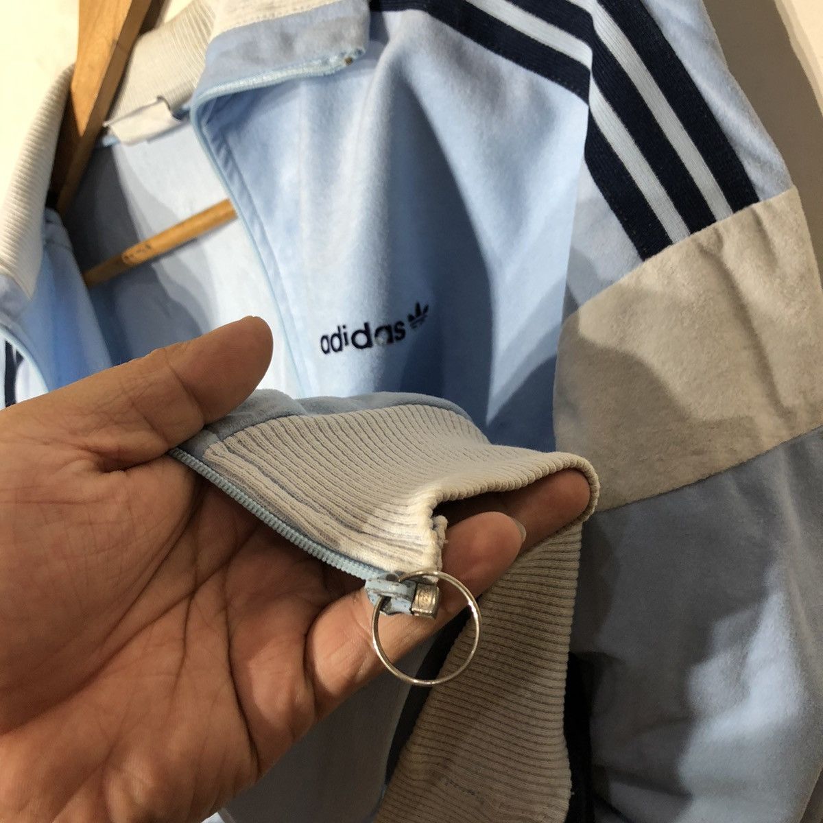 Adidas Vintage 80' Adidas Tracktop Zipper Jacket Made in France Size US M / EU 48-50 / 2 - 17 Thumbnail