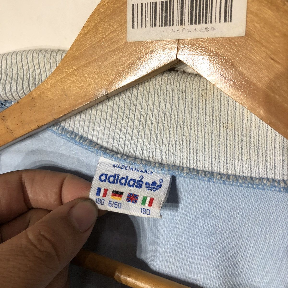 Adidas Vintage 80' Adidas Tracktop Zipper Jacket Made in France Size US M / EU 48-50 / 2 - 13 Thumbnail