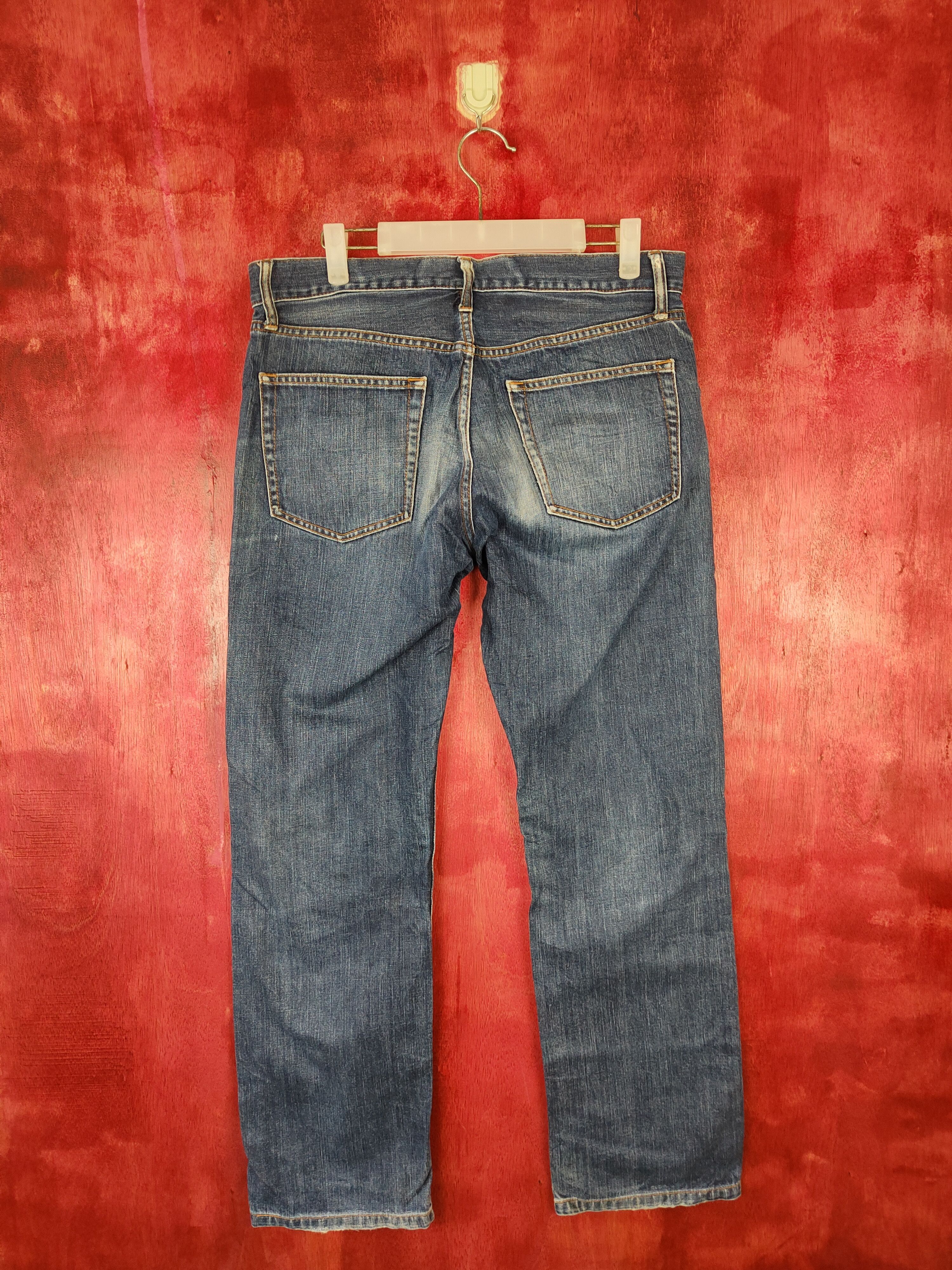 Japanese Brand Uniqlo japan Blue faded ripped distressed denim Jeans #4900 Size US 32 / EU 48 - 7 Thumbnail