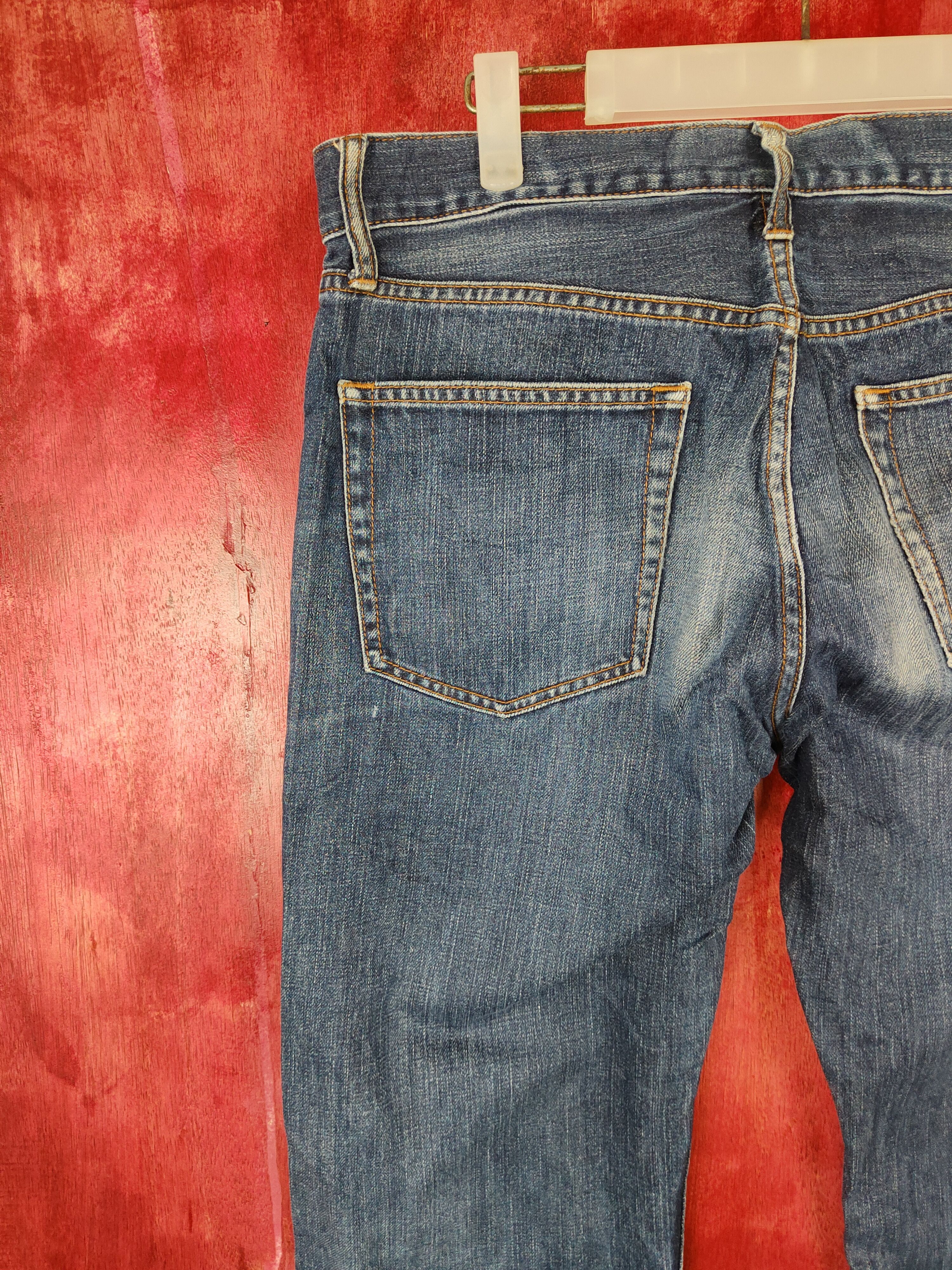 Japanese Brand Uniqlo japan Blue faded ripped distressed denim Jeans #4900 Size US 32 / EU 48 - 8 Thumbnail