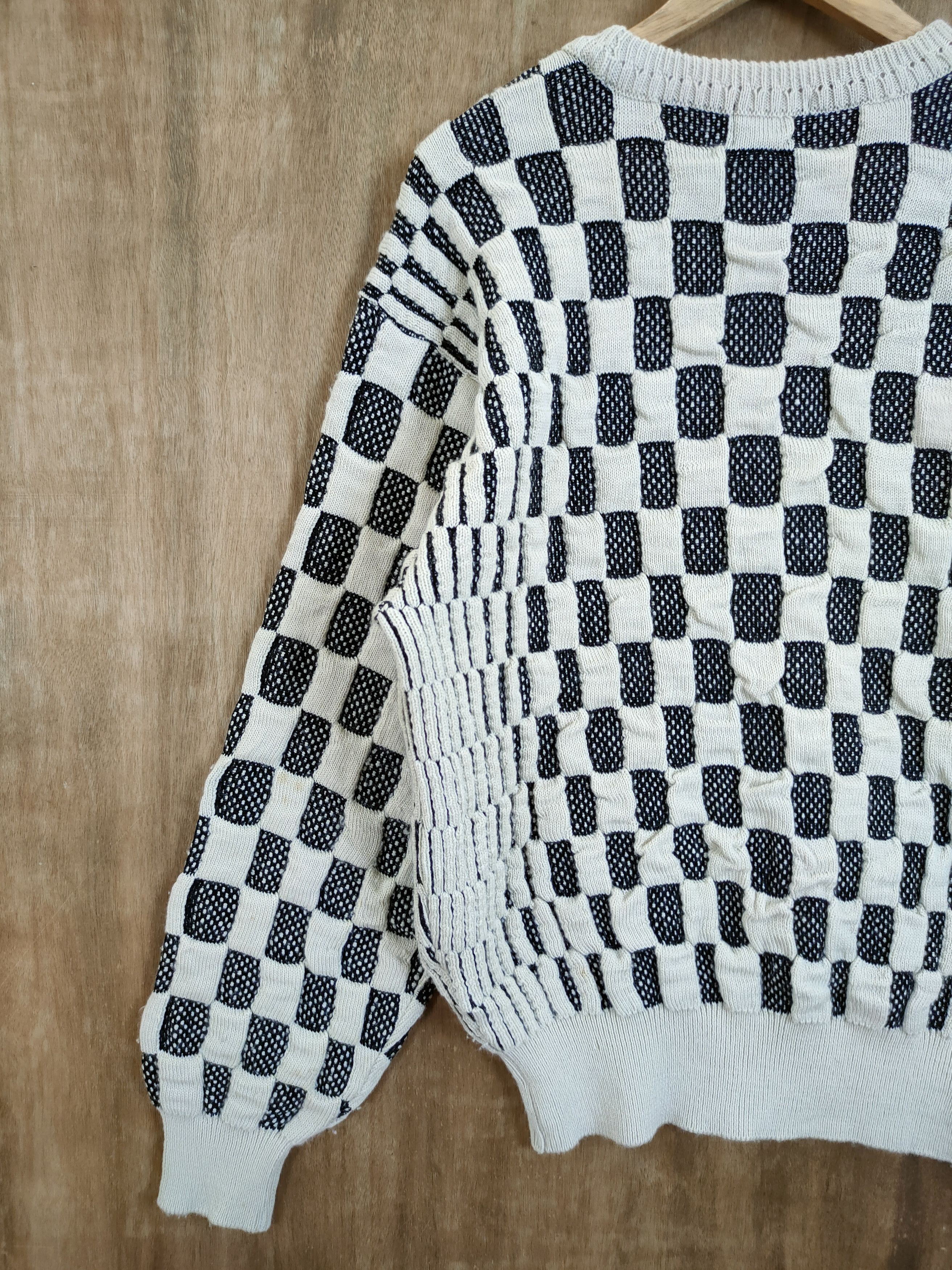 Mr. Junko Mr Junko Koshino checkered cable knitwear japan #46-608 DL Size US M / EU 48-50 / 2 - 8 Thumbnail