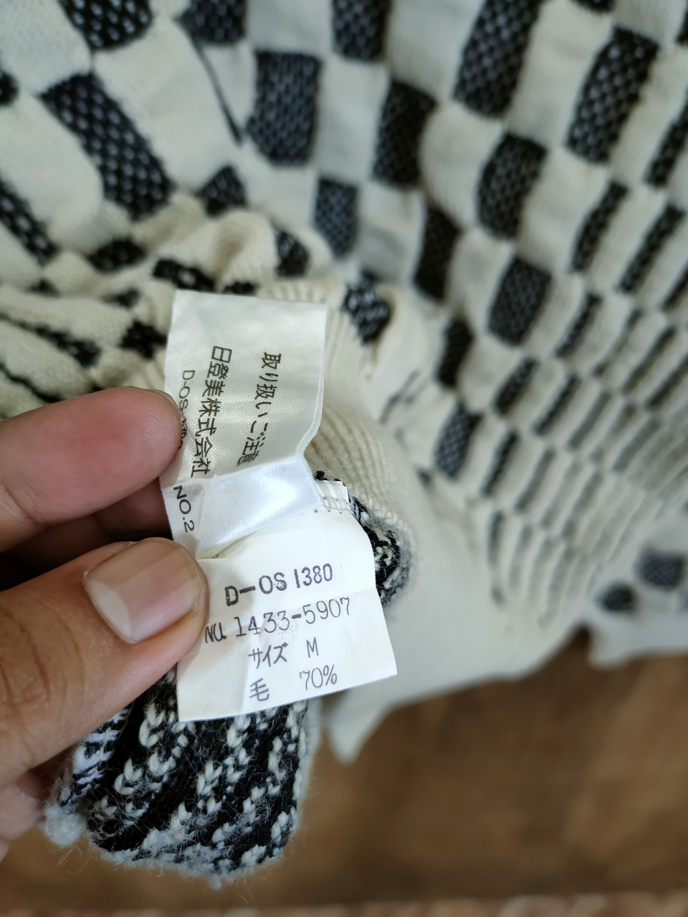 Mr. Junko Mr Junko Koshino checkered cable knitwear japan #46-608 DL Size US M / EU 48-50 / 2 - 10 Thumbnail