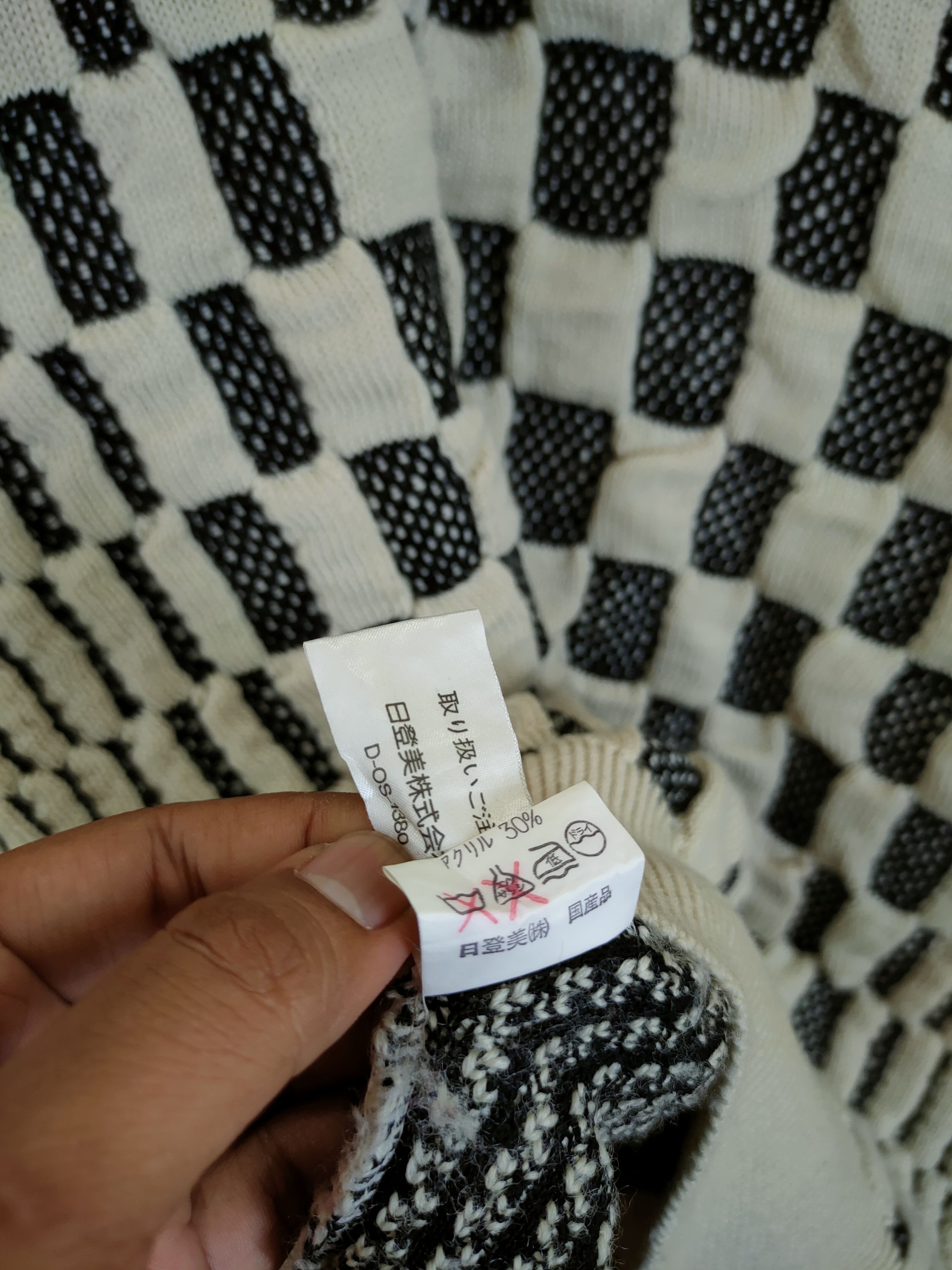 Mr. Junko Mr Junko Koshino checkered cable knitwear japan #46-608 DL Size US M / EU 48-50 / 2 - 9 Thumbnail