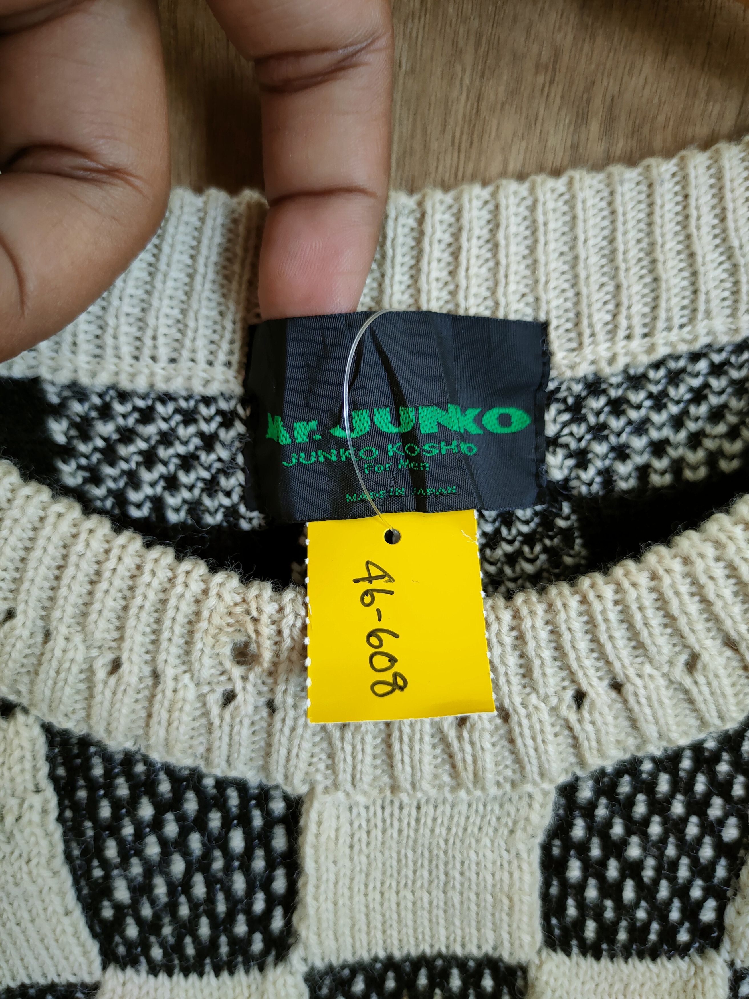Mr. Junko Mr Junko Koshino checkered cable knitwear japan #46-608 DL Size US M / EU 48-50 / 2 - 4 Thumbnail