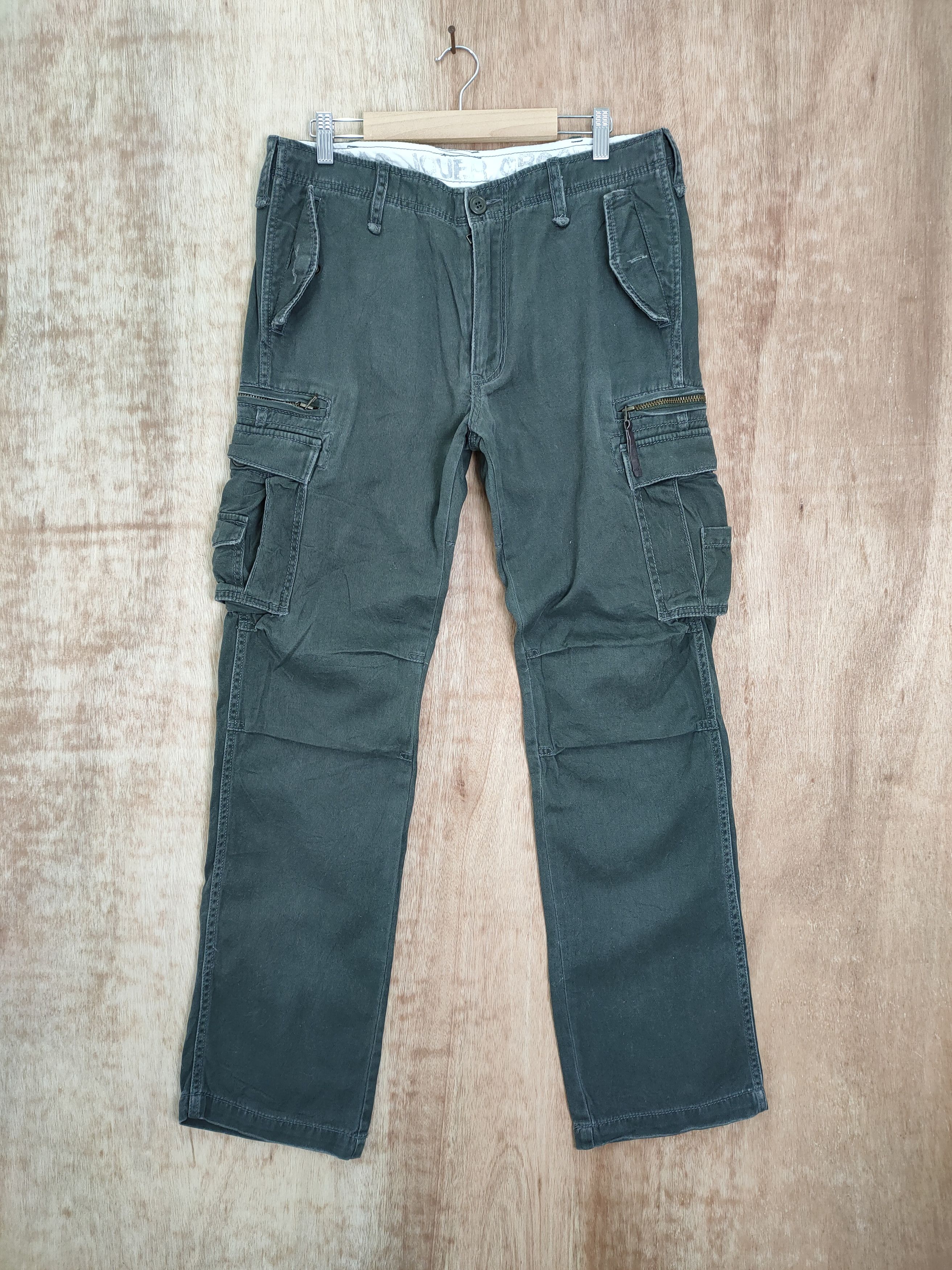 image of Vintage Rag Jouer Faded Cargo Pants in Green, Men's (Size 32)