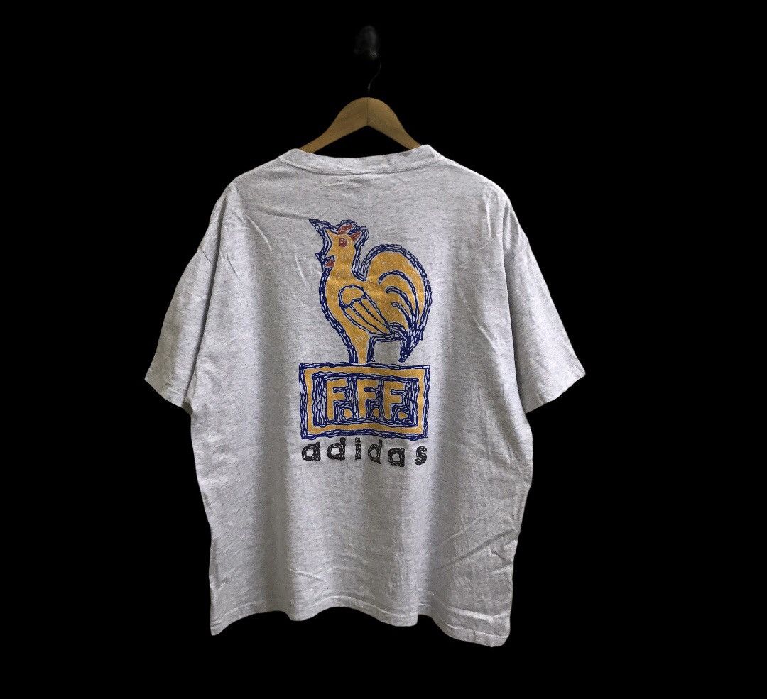 Adidas Vintage 90s Adidas france football t-shirt Size US XXL / EU 58 / 5 - 5 Thumbnail
