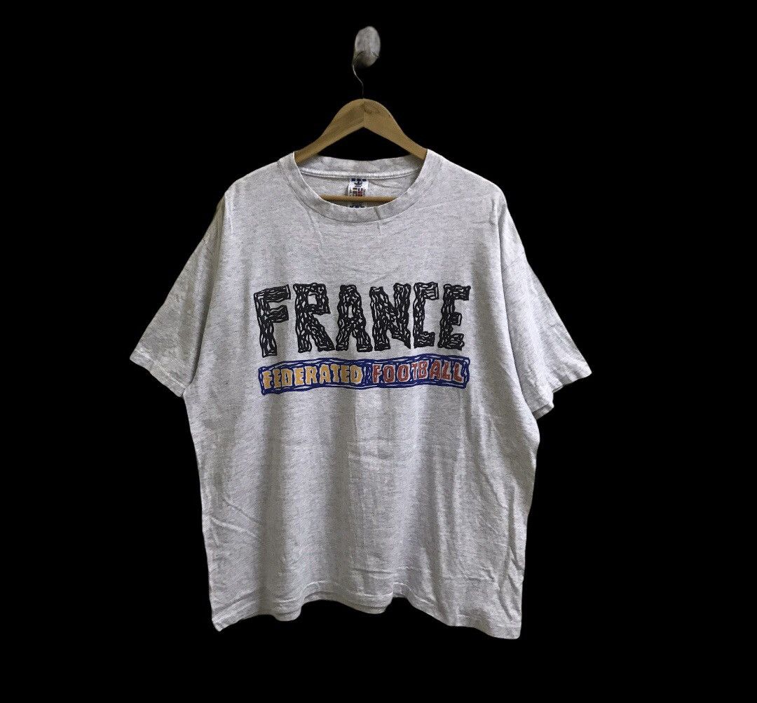 Adidas Vintage 90s Adidas france football t-shirt Size US XXL / EU 58 / 5 - 1 Thumbnail