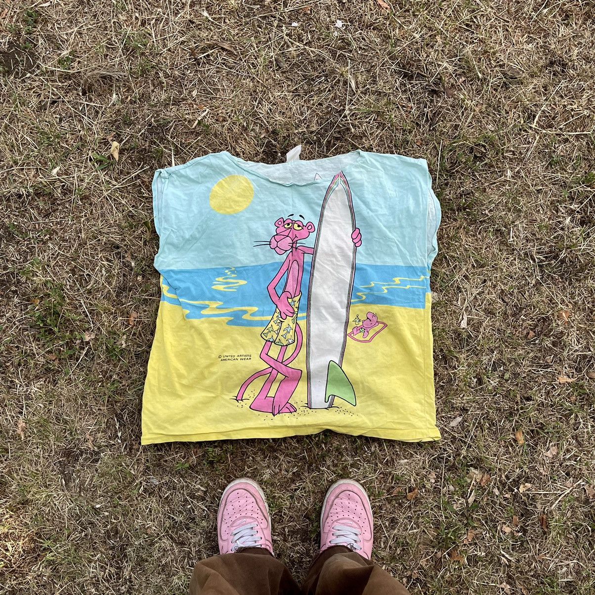 Vintage Vintage 90s Beach Graphic Tee Sun Faded Oversized Yellow M Size US M / EU 48-50 / 2 - 1 Thumbnail