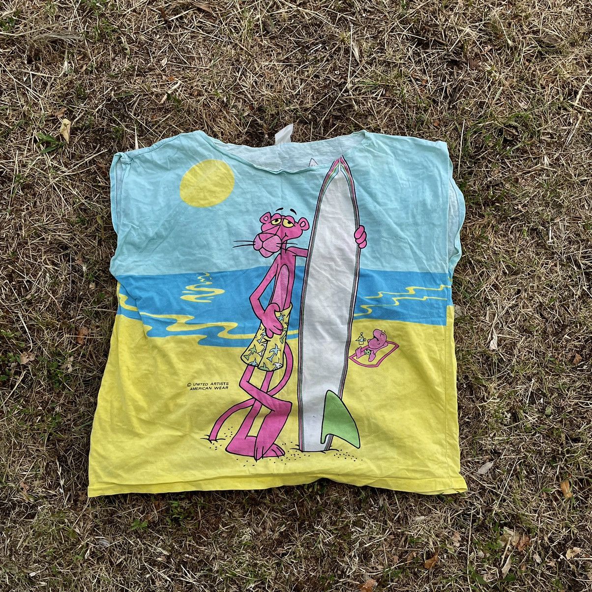 Vintage Vintage 90s Beach Graphic Tee Sun Faded Oversized Yellow M Size US M / EU 48-50 / 2 - 2 Thumbnail
