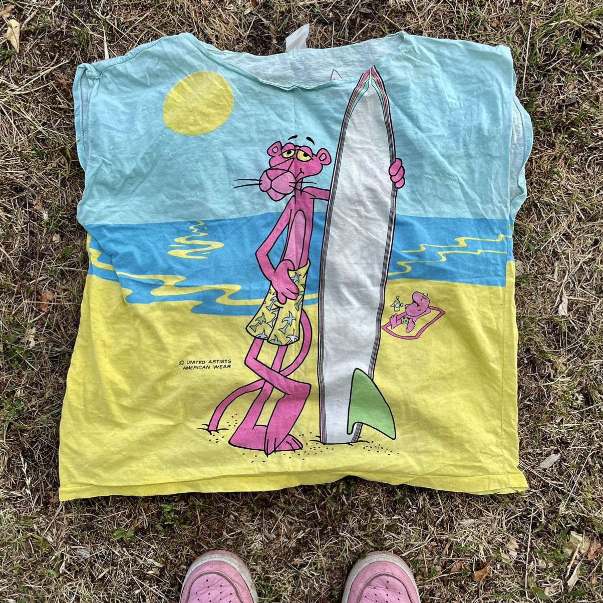 Vintage Vintage 90s Beach Graphic Tee Sun Faded Oversized Yellow M Size US M / EU 48-50 / 2 - 3 Thumbnail