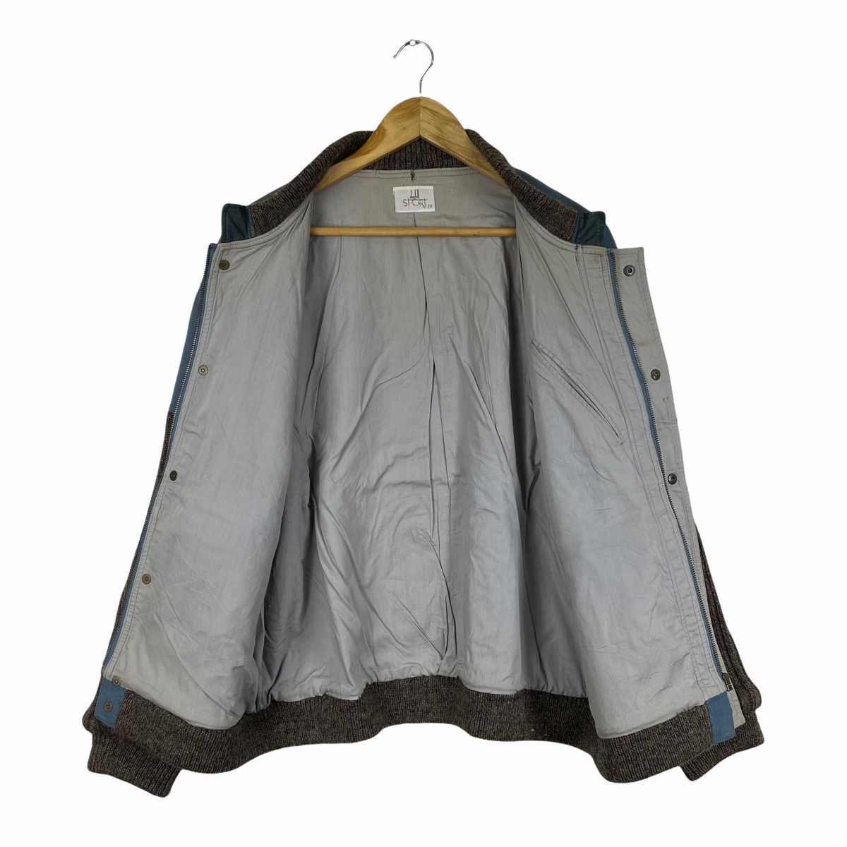 Alfred Dunhill Vintage DUNHILL Sport Small Logo Wool Bomber Jacket Size US L / EU 52-54 / 3 - 3 Thumbnail