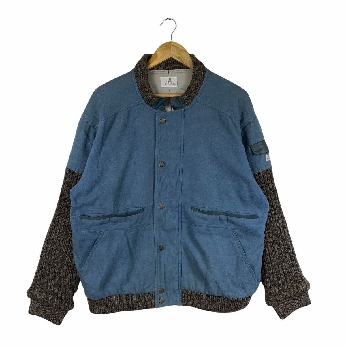 Alfred Dunhill Vintage DUNHILL Sport Small Logo Wool Bomber Jacket Size US L / EU 52-54 / 3 - 1 Thumbnail