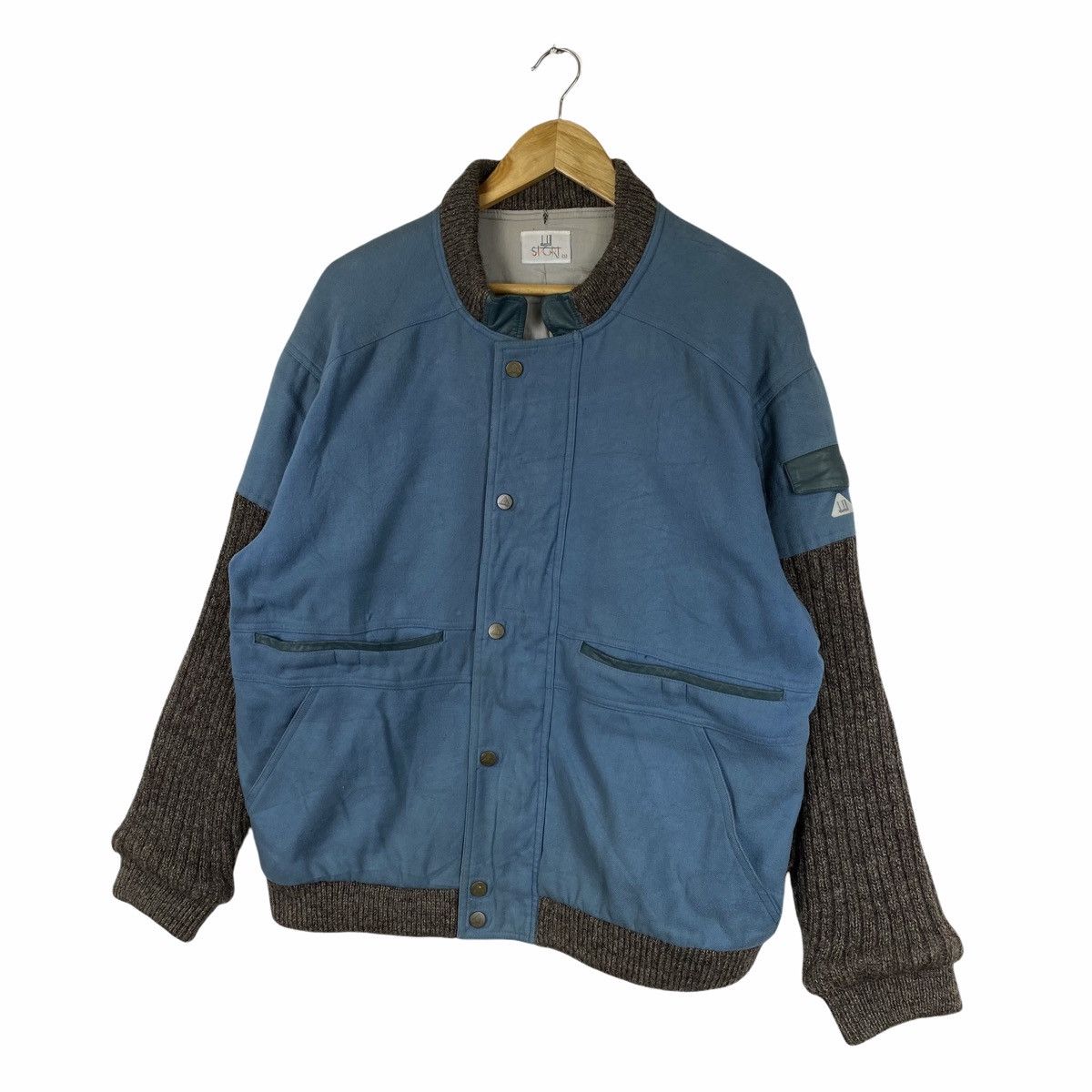 Alfred Dunhill Vintage DUNHILL Sport Small Logo Wool Bomber Jacket Size US L / EU 52-54 / 3 - 4 Thumbnail