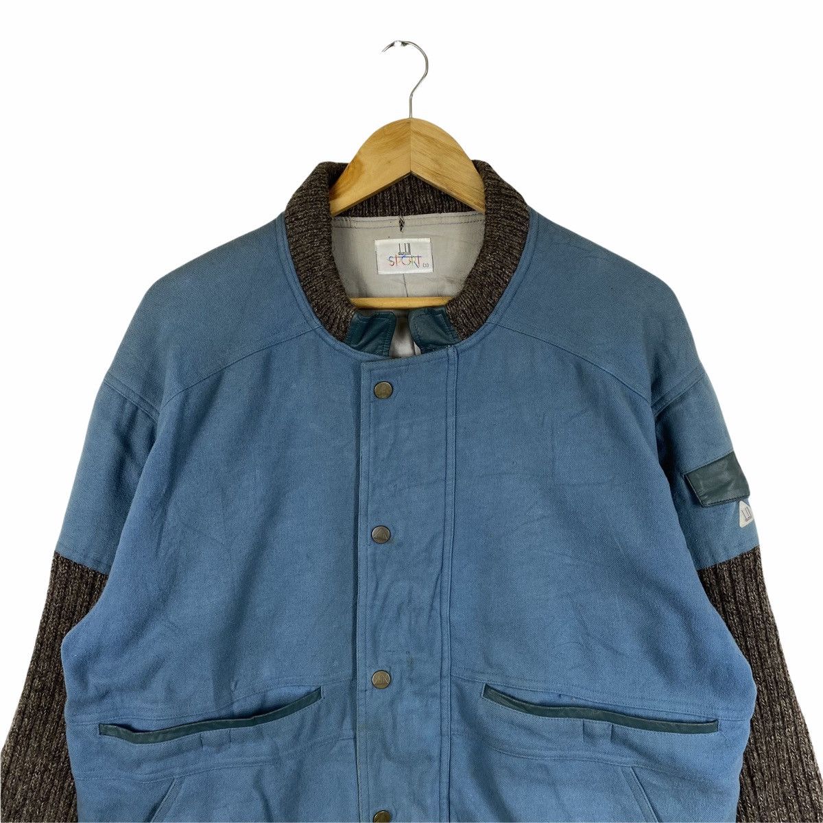 Alfred Dunhill Vintage DUNHILL Sport Small Logo Wool Bomber Jacket Size US L / EU 52-54 / 3 - 5 Thumbnail