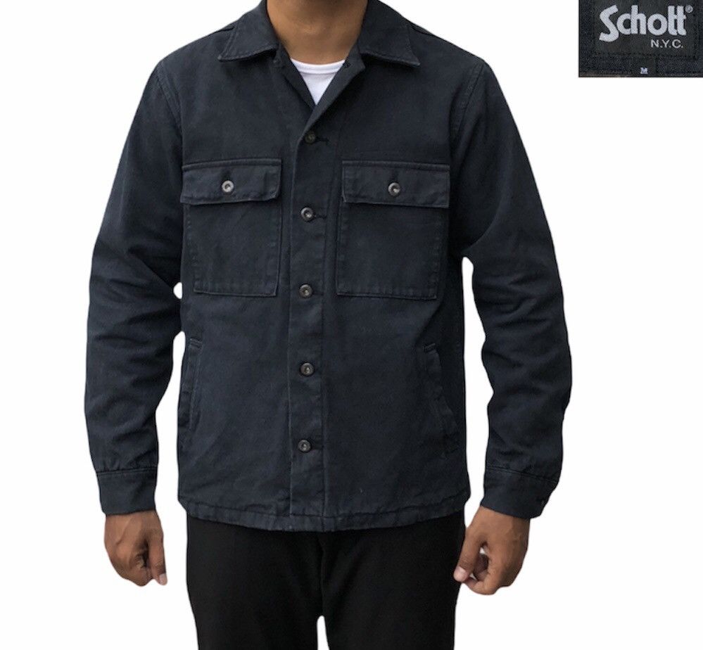 image of Schott N. Y. C Duck Canvas Jacket in Black, Men's (Size Medium)