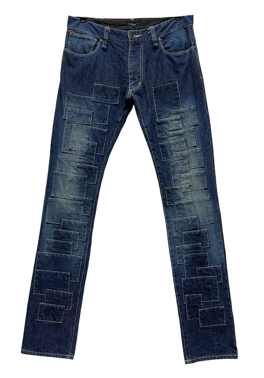 Japanese Brand 🔥MILOK JAPAN Patchwork Low Rise Skinny Denim Amiri Inspired Size US 28 / EU 44 - 1 Thumbnail