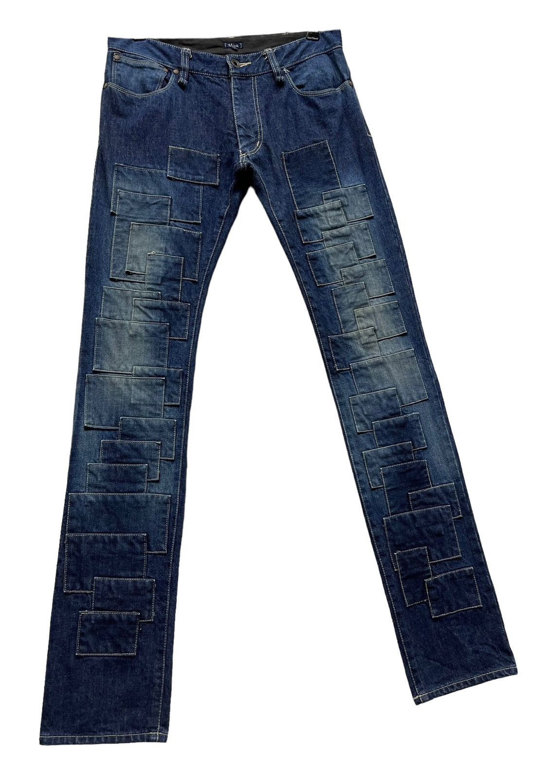 Japanese Brand 🔥MILOK JAPAN Patchwork Low Rise Skinny Denim Amiri Inspired Size US 28 / EU 44 - 3 Thumbnail