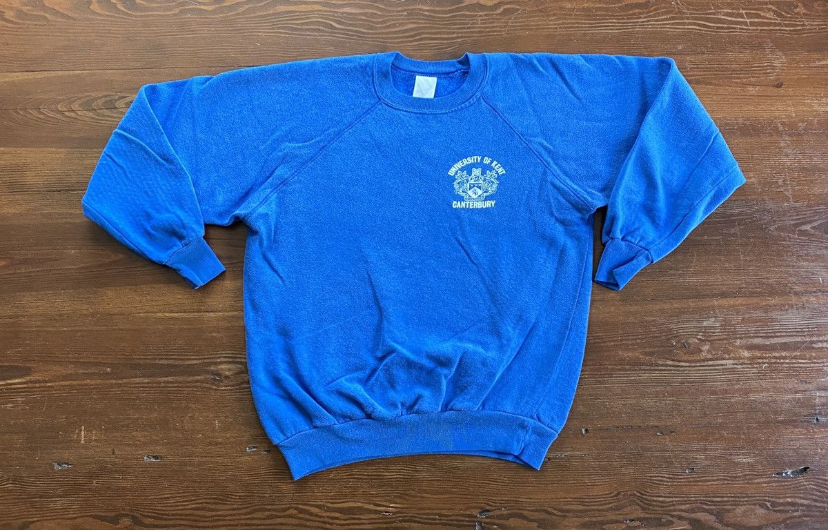 Vintage Vintage 80’s Kent University Raglan Crewneck Sweatshirt Size US M / EU 48-50 / 2 - 2 Thumbnail