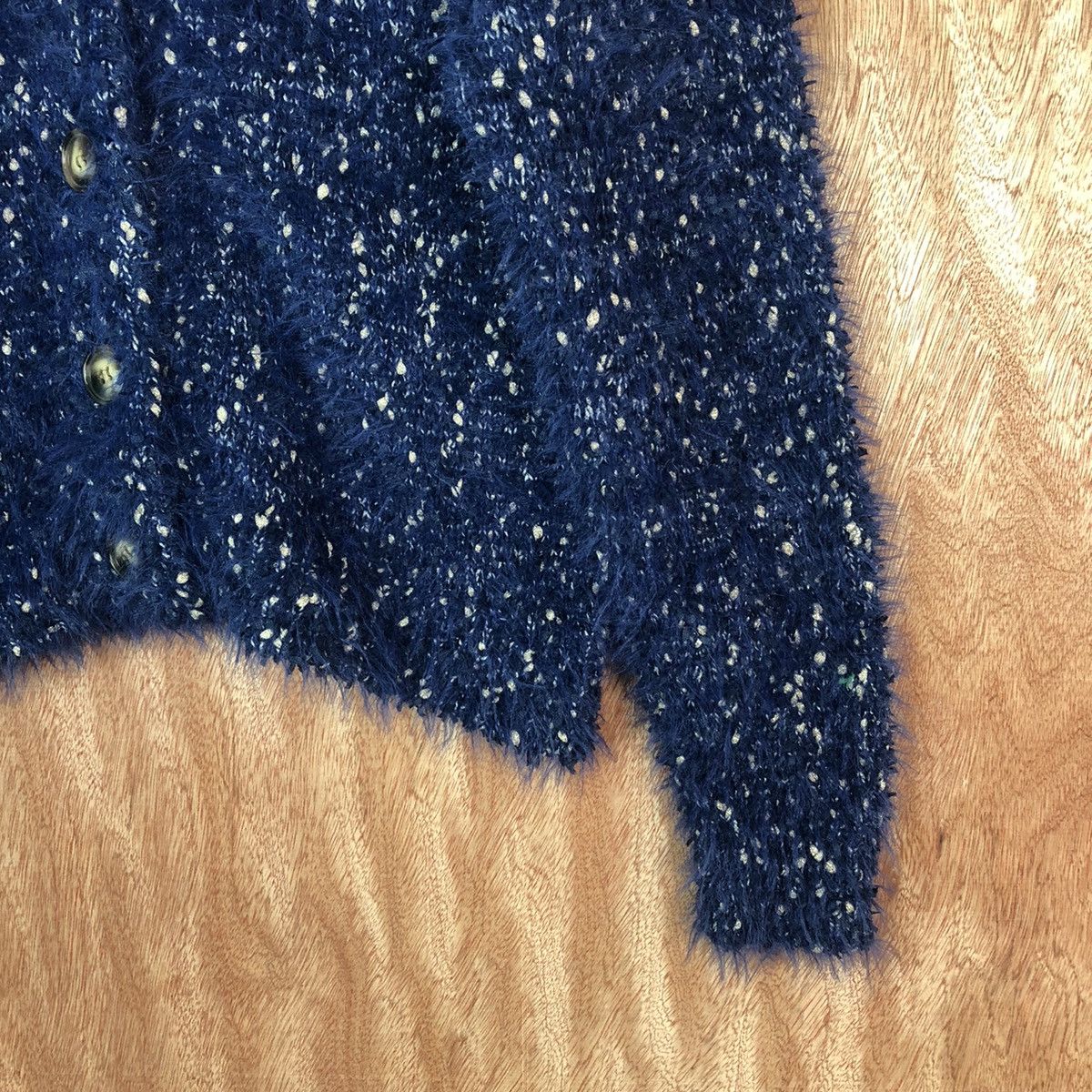 Vintage Rose Bud Shag Shaggy Fur Mohair Cardigan #6674 Size S / US 4 / IT 40 - 5 Thumbnail