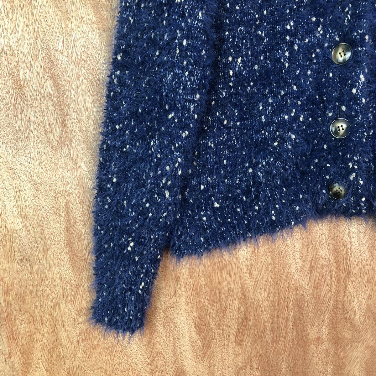 Vintage Rose Bud Shag Shaggy Fur Mohair Cardigan #6674 Size S / US 4 / IT 40 - 4 Thumbnail