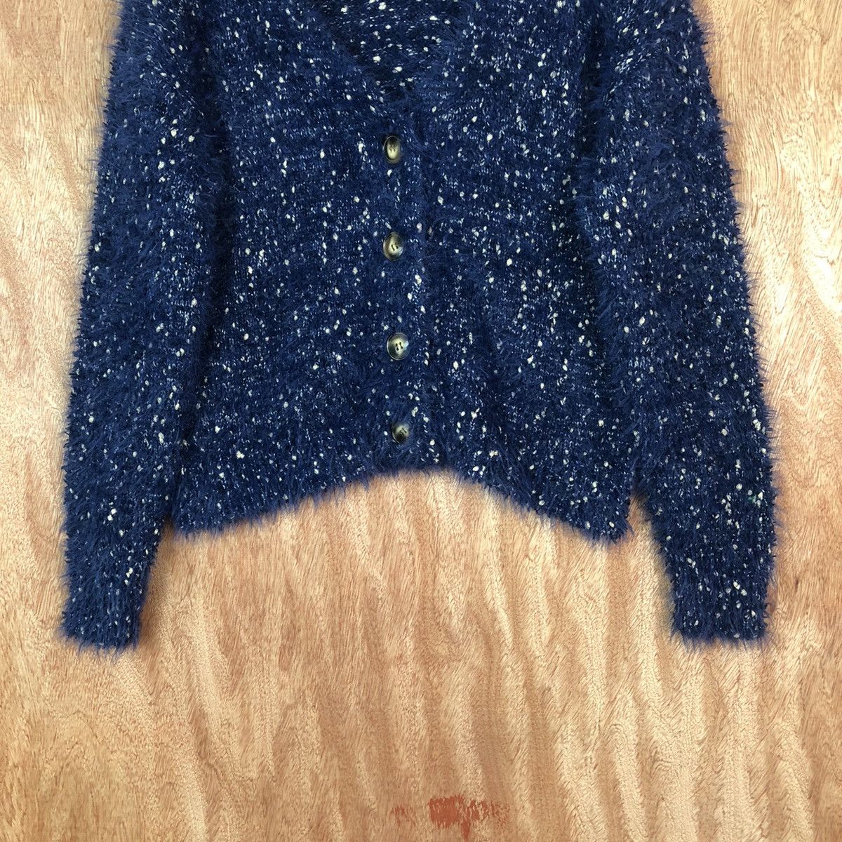 Vintage Rose Bud Shag Shaggy Fur Mohair Cardigan #6674 Size S / US 4 / IT 40 - 3 Thumbnail