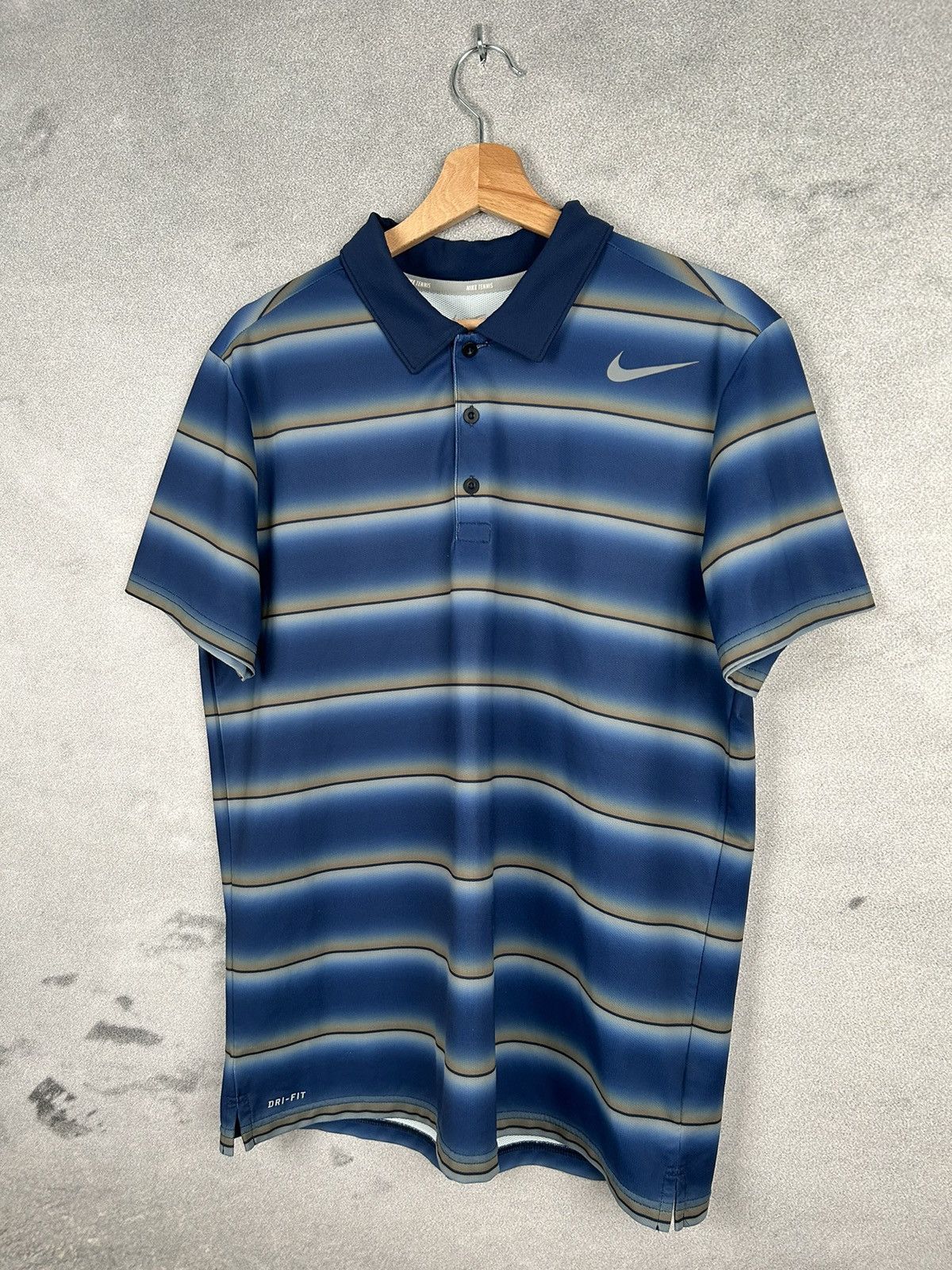 Nike Nike Vintage Polo Shirt Striped Retro Sportswear Size US M / EU 48-50 / 2 - 2 Thumbnail