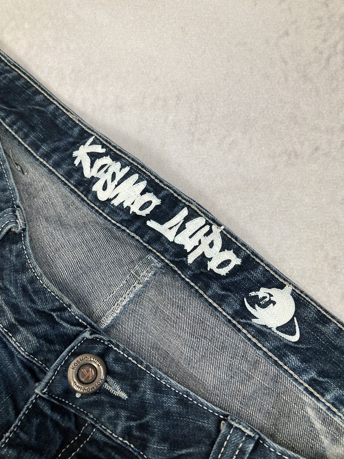 Japanese Brand Vintage Kosmo Lupo Japanese Distressed Denim Pants Size US 38 / EU 54 - 6 Thumbnail