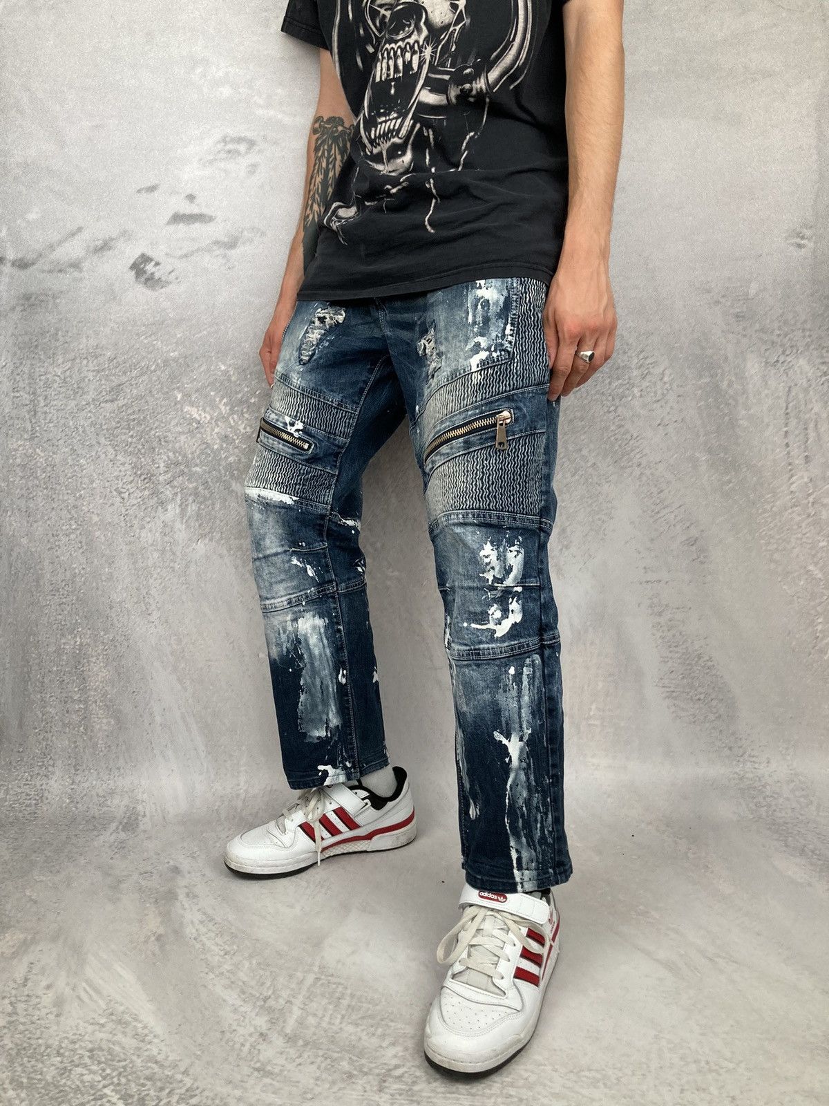 Japanese Brand Vintage Kosmo Lupo Japanese Distressed Denim Pants Size US 38 / EU 54 - 2 Thumbnail