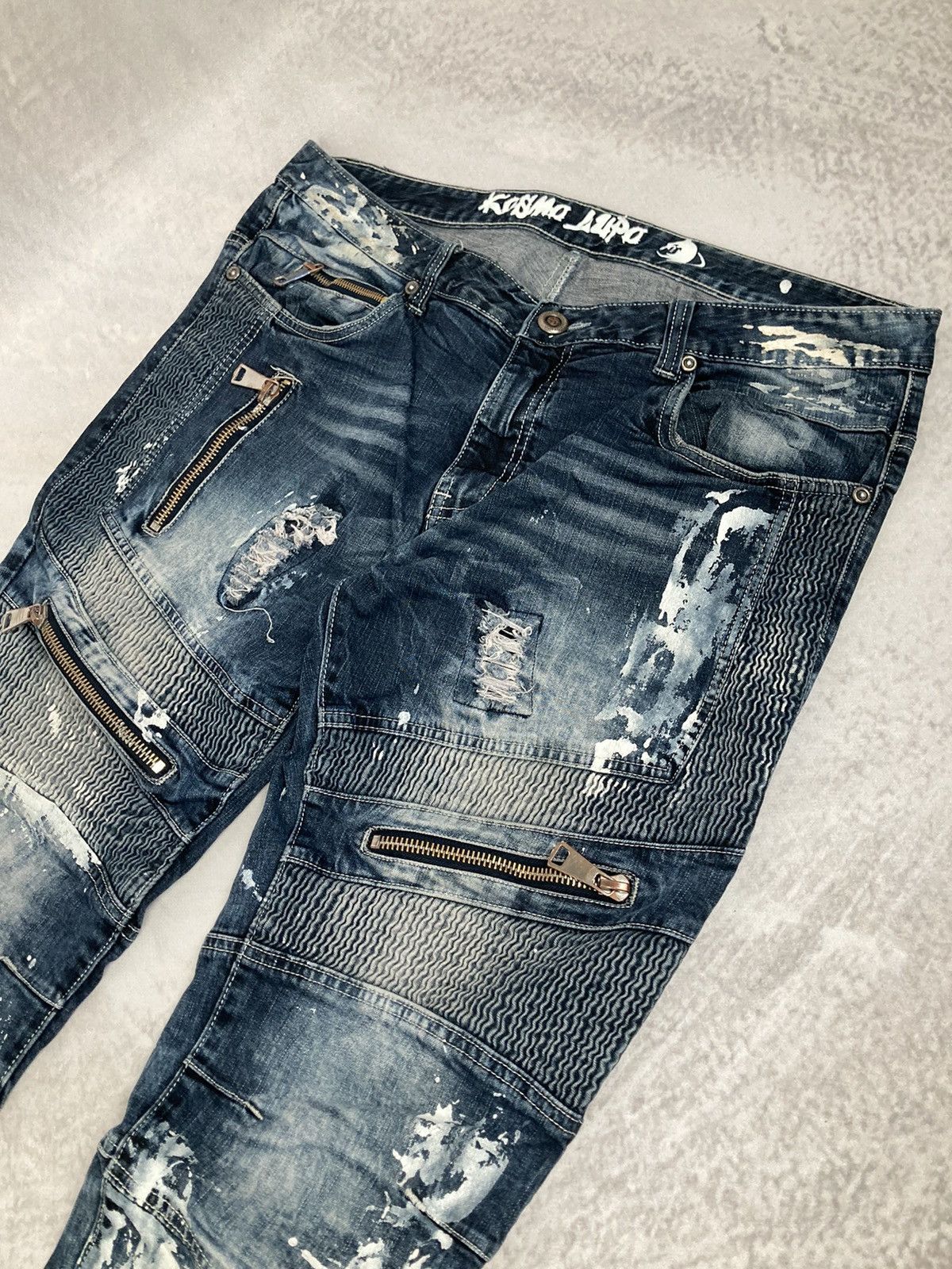 Japanese Brand Vintage Kosmo Lupo Japanese Distressed Denim Pants Size US 38 / EU 54 - 5 Thumbnail