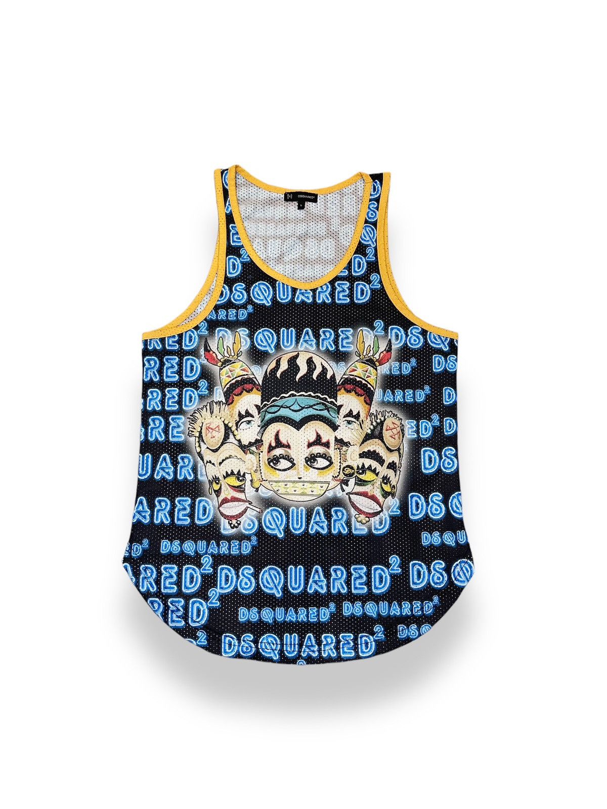 Dsquared2 Dsquared2 Monogram Big Logo Net Black Blue Tank Tops Size US S / EU 44-46 / 1 - 1 Thumbnail