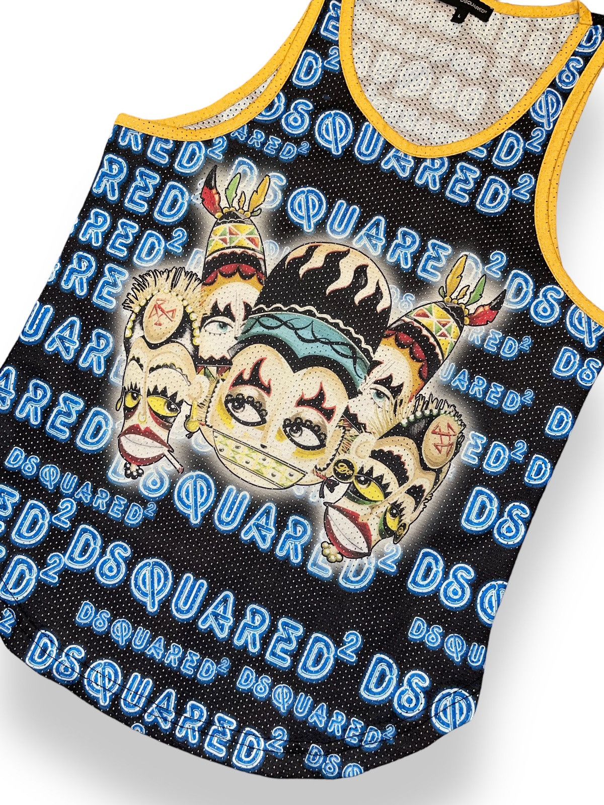 Dsquared2 Dsquared2 Monogram Big Logo Net Black Blue Tank Tops Size US S / EU 44-46 / 1 - 2 Thumbnail