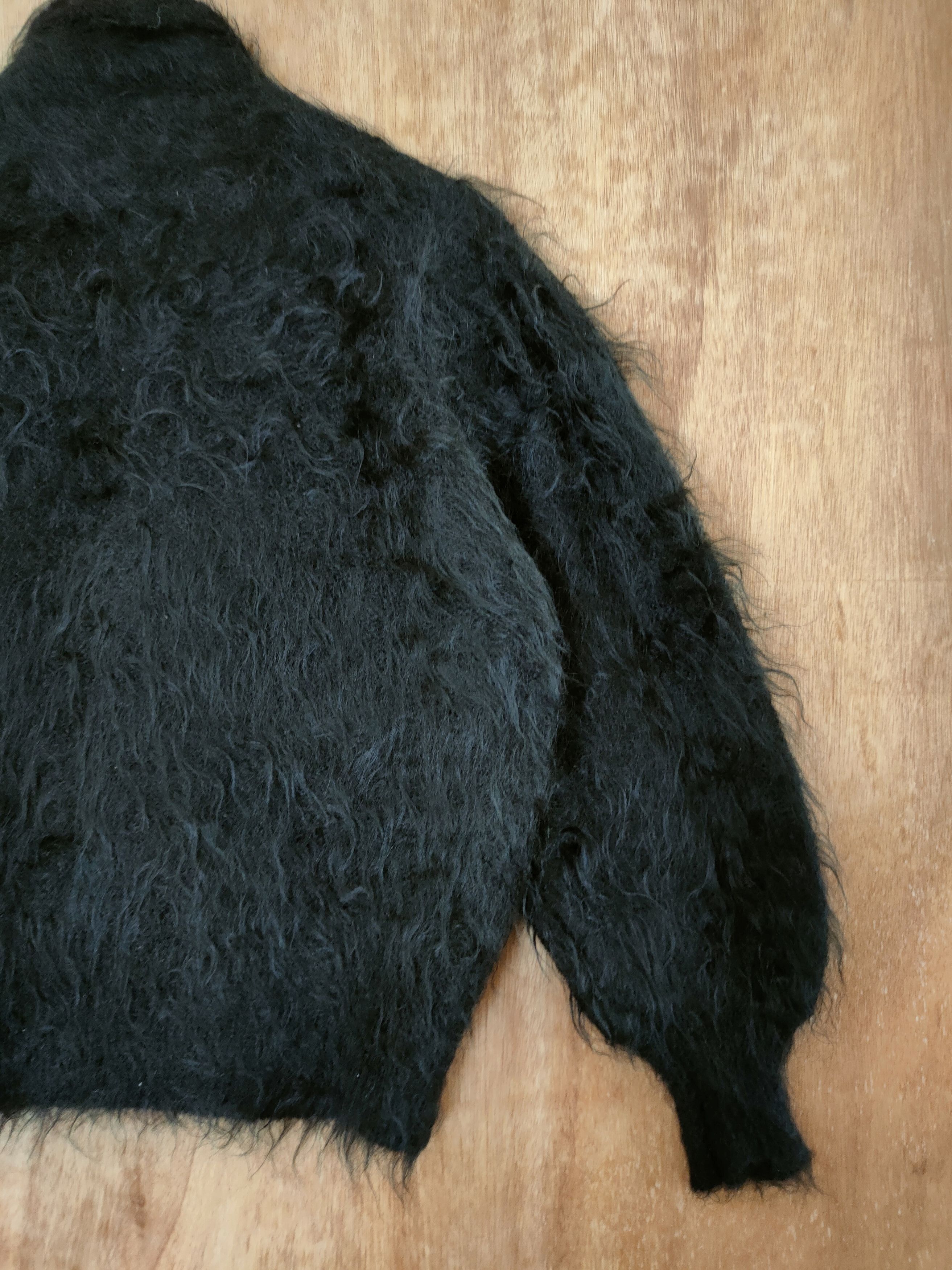 Aran Isles Knitwear Japan mohair fur black shag shaggy cardigan #46-486 DL Size US M / EU 48-50 / 2 - 9 Thumbnail