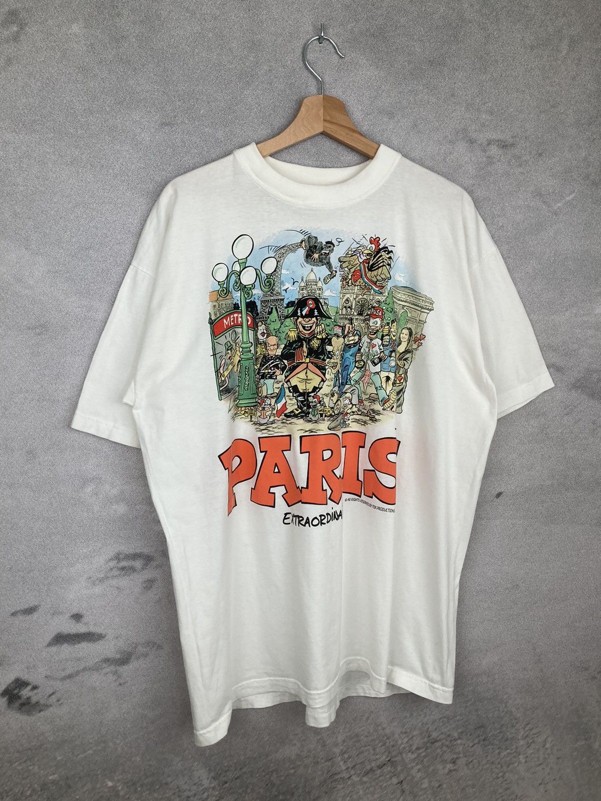 Vintage Vintage Fox Paris 90s Graphic Humor Tee Pop Art Size US XL / EU 56 / 4 - 4 Thumbnail