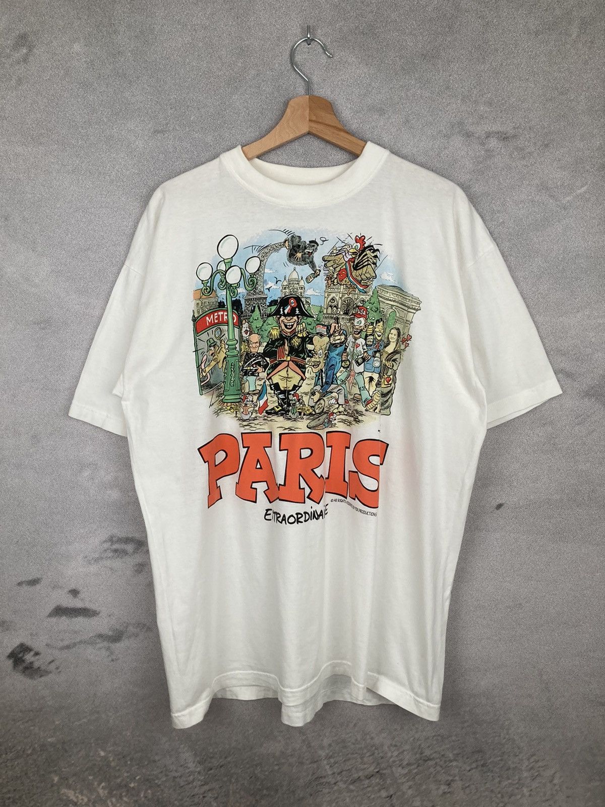 Vintage Vintage Fox Paris 90s Graphic Humor Tee Pop Art Size US XL / EU 56 / 4 - 1 Thumbnail