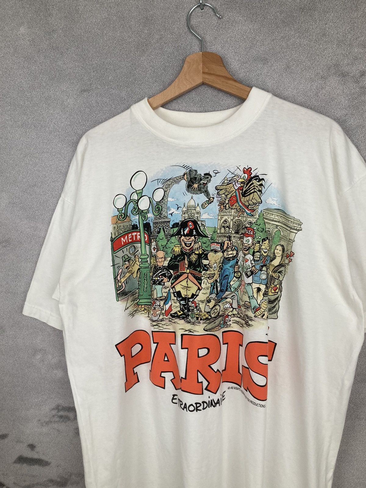 Vintage Vintage Fox Paris 90s Graphic Humor Tee Pop Art Size US XL / EU 56 / 4 - 3 Thumbnail