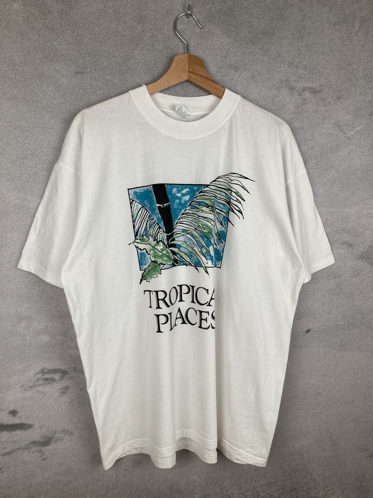 Vintage Vintage Graphic Tee Tropical Place Retro Miami Vice Size US XL / EU 56 / 4 - 4 Thumbnail