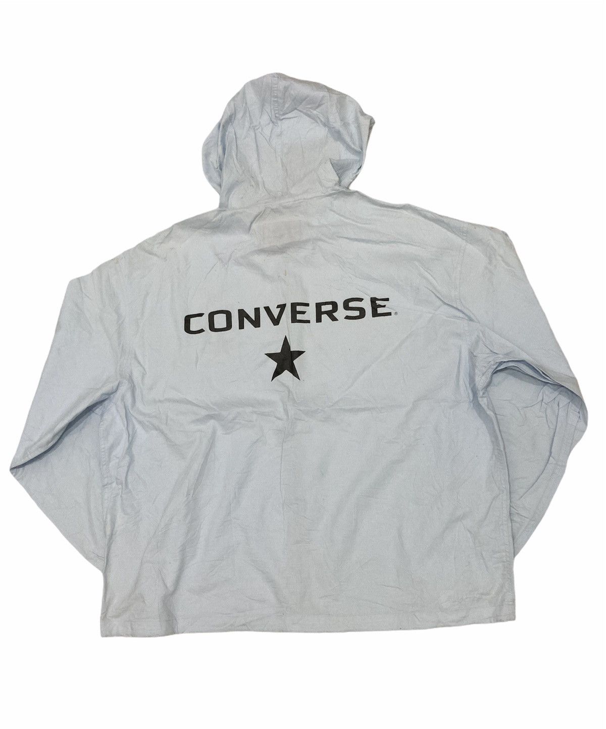 image of Converse Spellout Zipper Hoodie in Blue, Men's (Size 2XL)