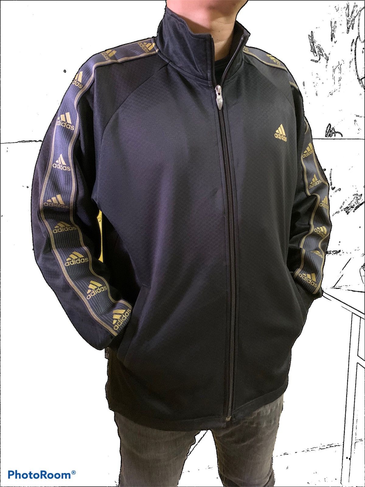 Adidas × Vintage Adidas vintage y2k sweater light jacket side tape Size US L / EU 52-54 / 3 - 1 Thumbnail