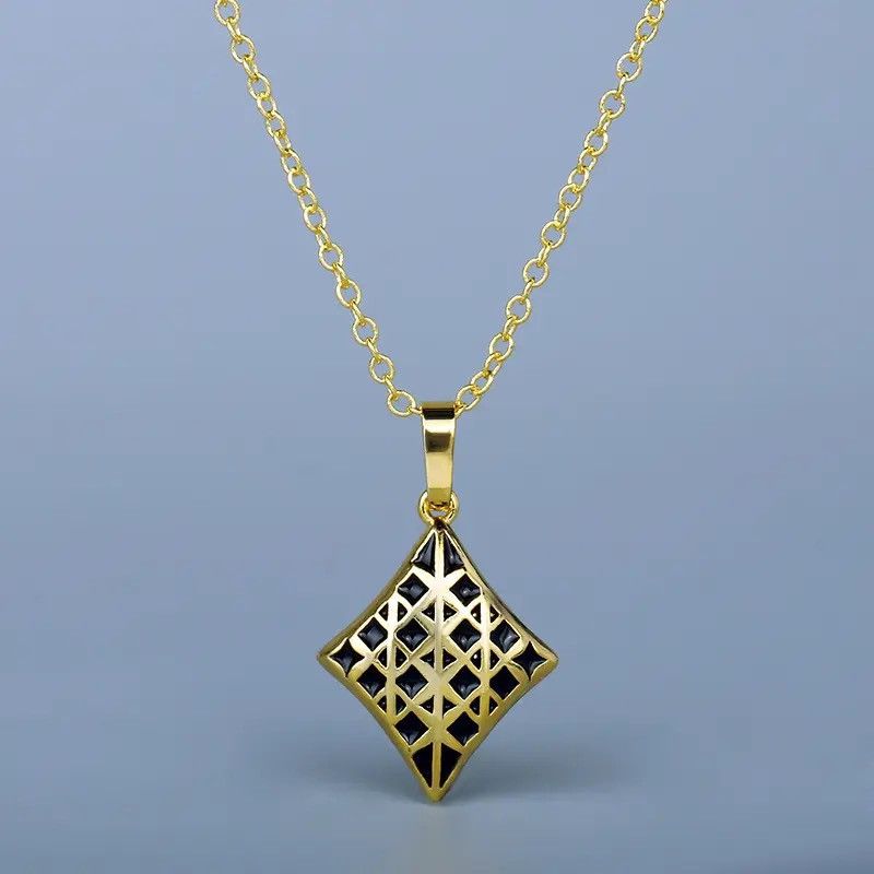 Jewelry Two-tone Enamel Pendant Necklace Size ONE SIZE - 1 Thumbnail