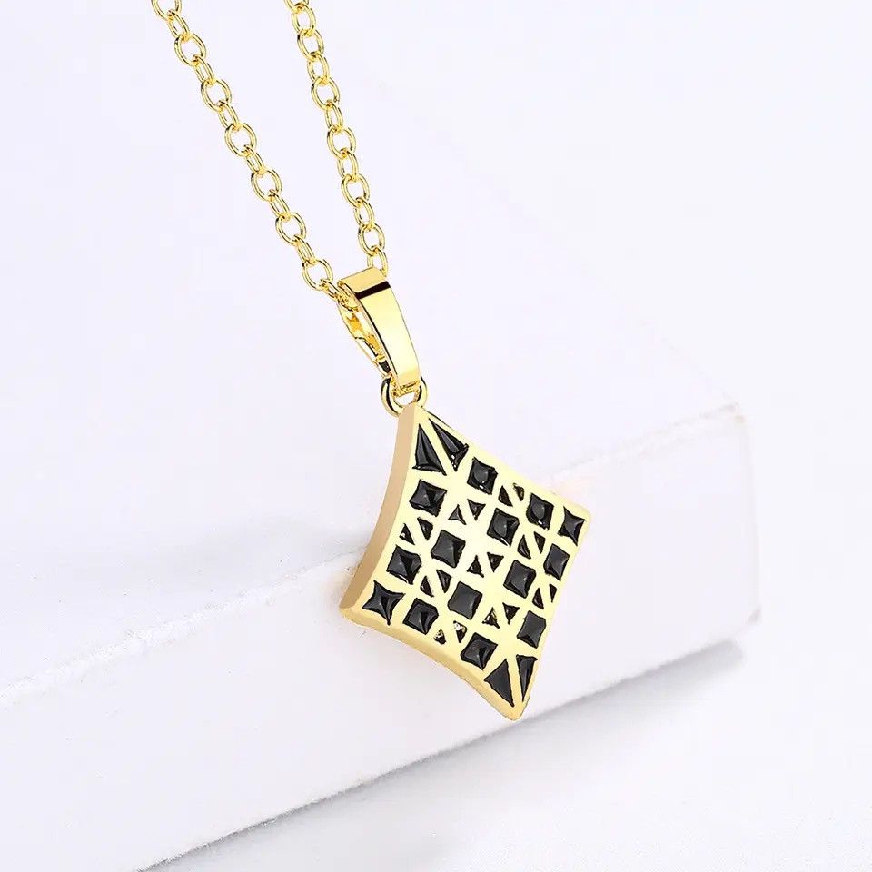 Jewelry Two-tone Enamel Pendant Necklace Size ONE SIZE - 4 Thumbnail
