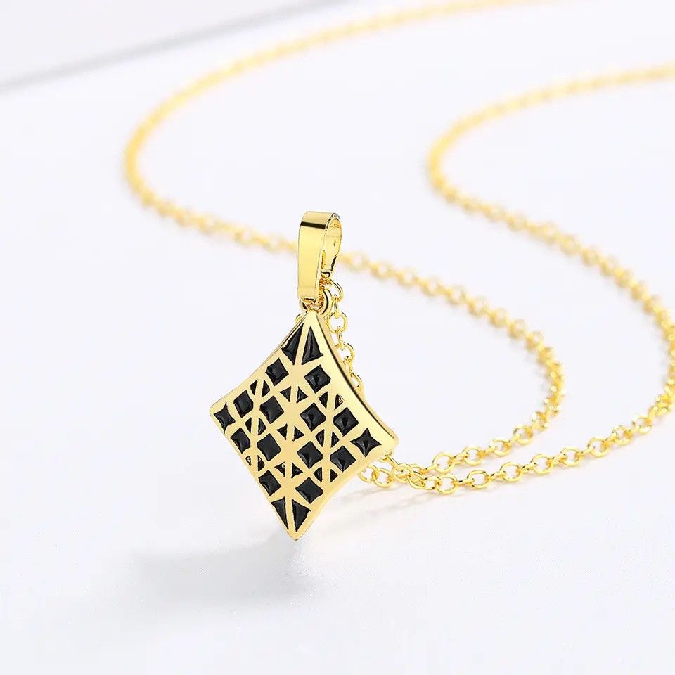 Jewelry Two-tone Enamel Pendant Necklace Size ONE SIZE - 2 Thumbnail