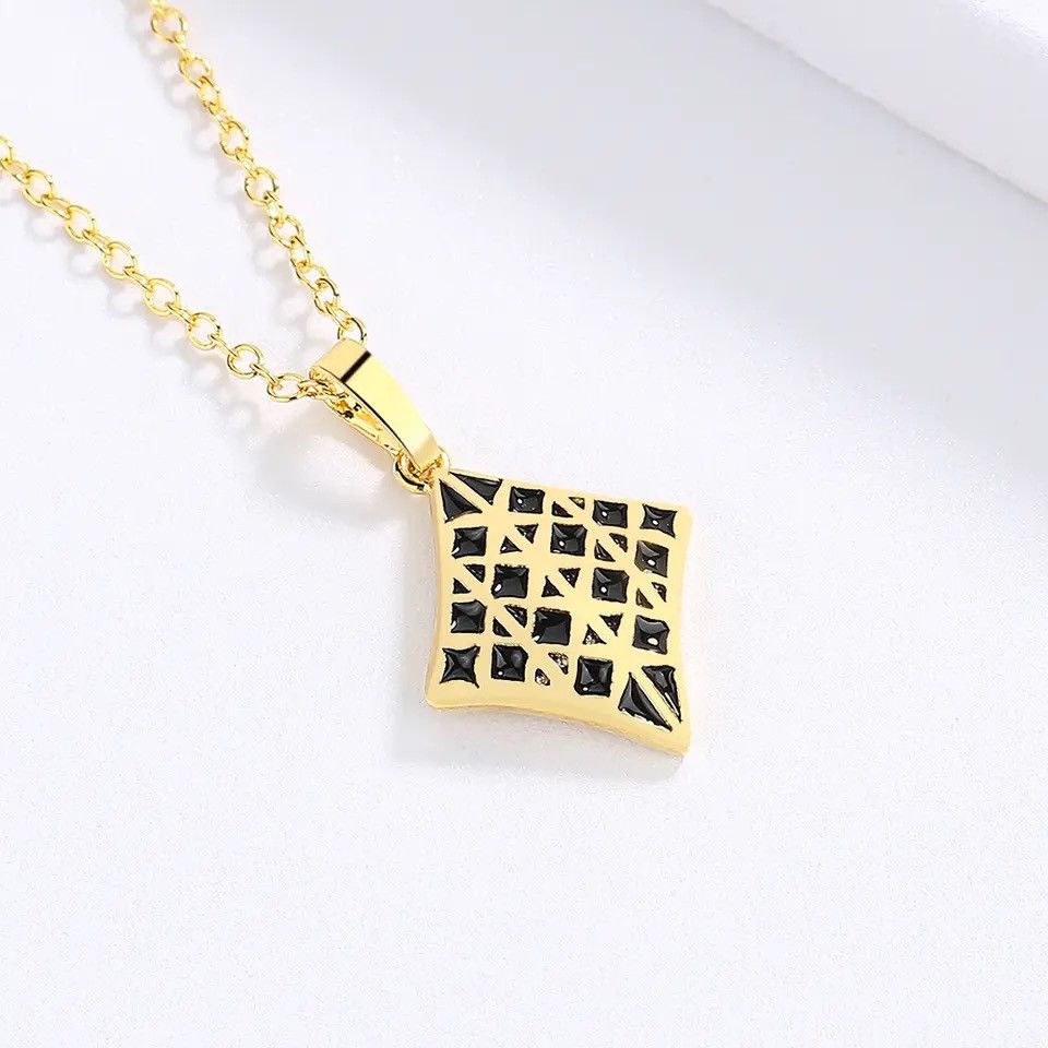Jewelry Two-tone Enamel Pendant Necklace Size ONE SIZE - 3 Thumbnail