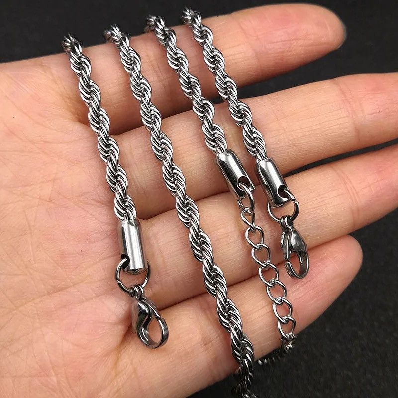 Jewelry 4MM Twisted Rope Chain Bracelet Size ONE SIZE - 3 Thumbnail