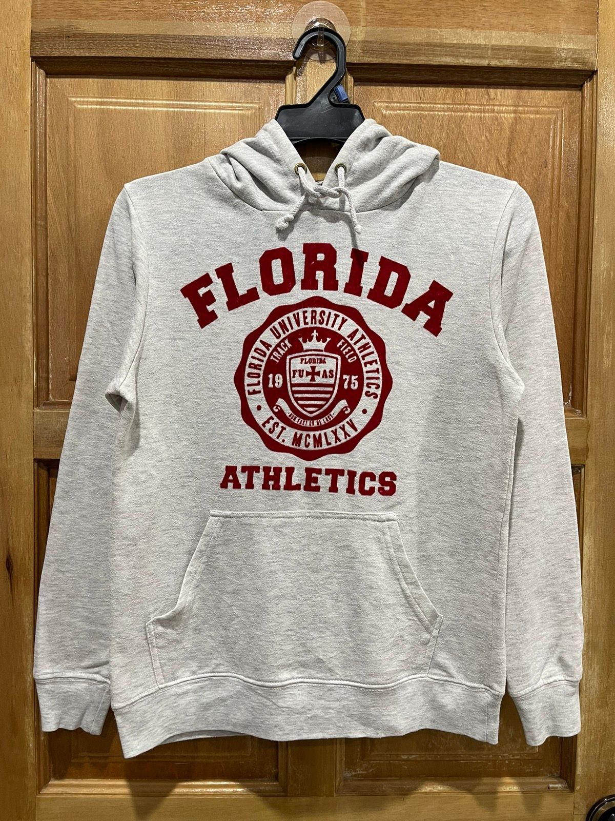 Pre-owned Vintage Special Florida University Athletic Velvet Print Logo Hoodie In White
