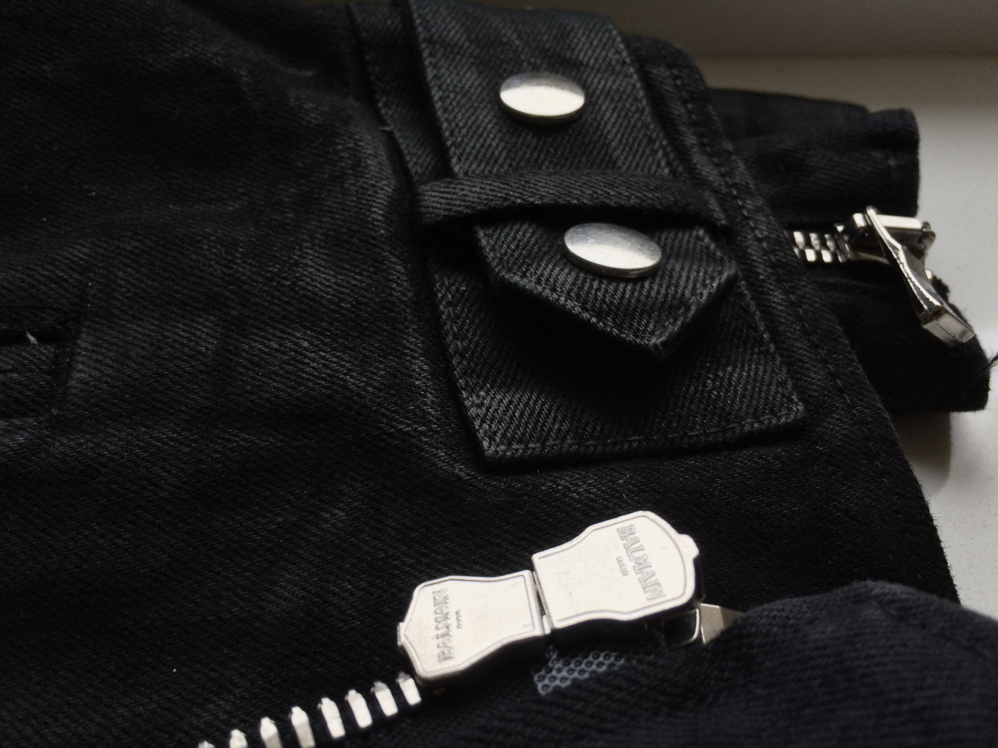 Balmain Black Waxed Denim Jacket Size US S / EU 44-46 / 1 - 7 Thumbnail