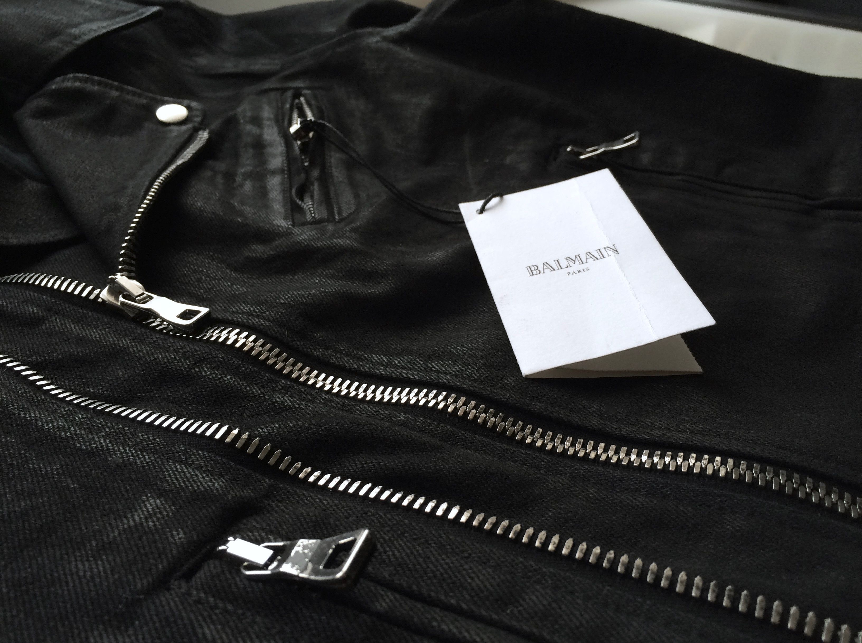 Balmain Black Waxed Denim Jacket Size US S / EU 44-46 / 1 - 6 Thumbnail
